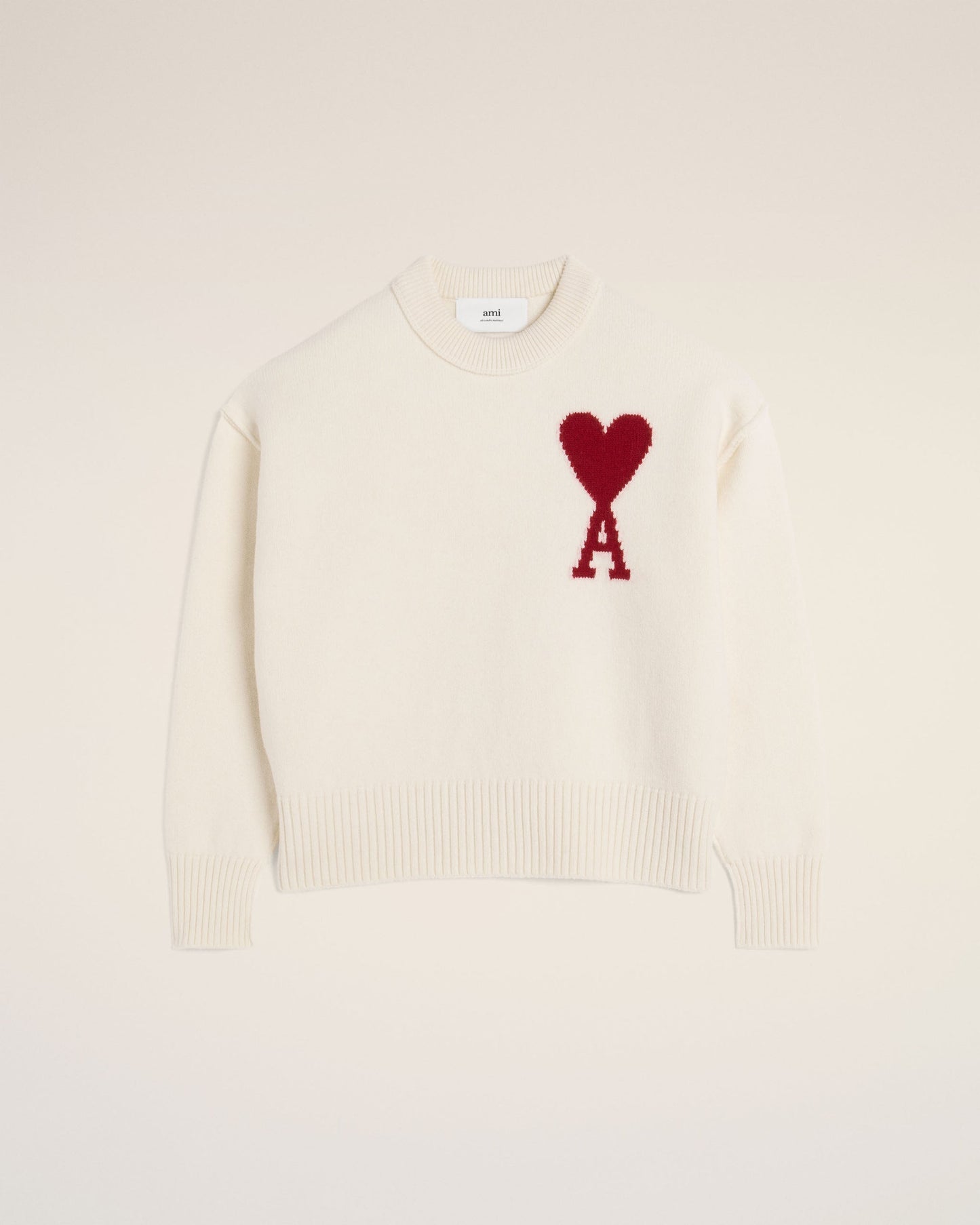 WHITE WOOL AMI DE COEUR SWEATER