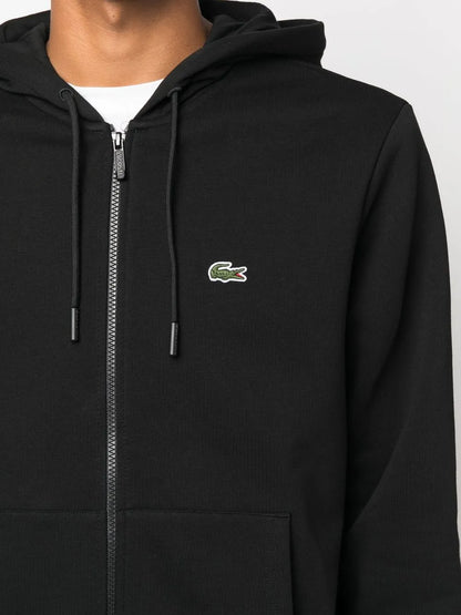 Lacoste appliqué-logo zip-up hoodie