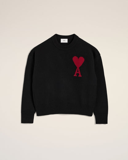 BLACK WOOL AMI DE COEUR SWEATER