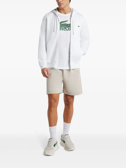 Lacoste appliqué-logo zip-up hoodie