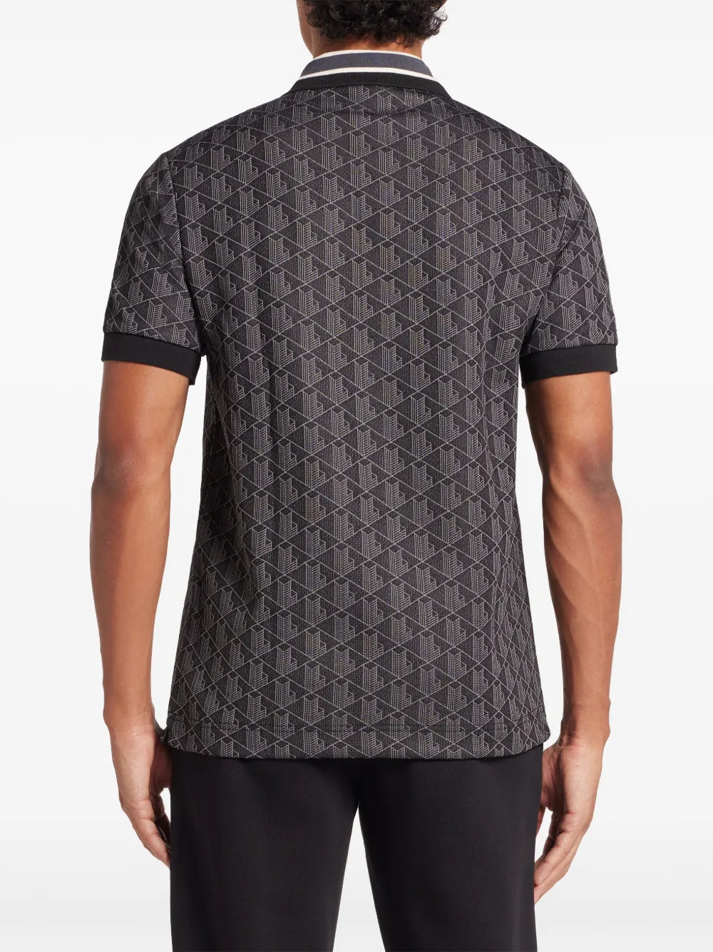 Lacoste monogram-jacquard polo shirt