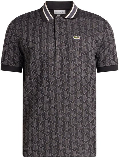 Lacoste monogram-jacquard polo shirt