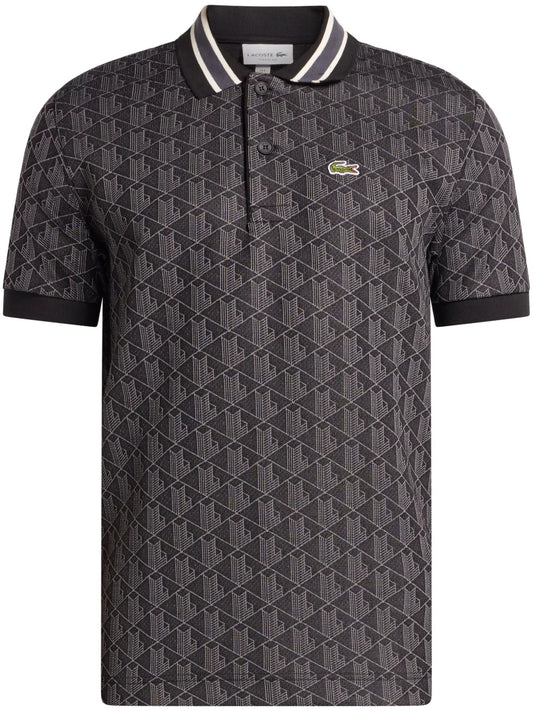 Lacoste monogram-jacquard polo shirt