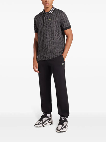 Lacoste monogram-jacquard polo shirt