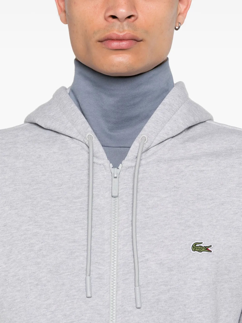 Lacoste appliqué-logo zip-up hoodie