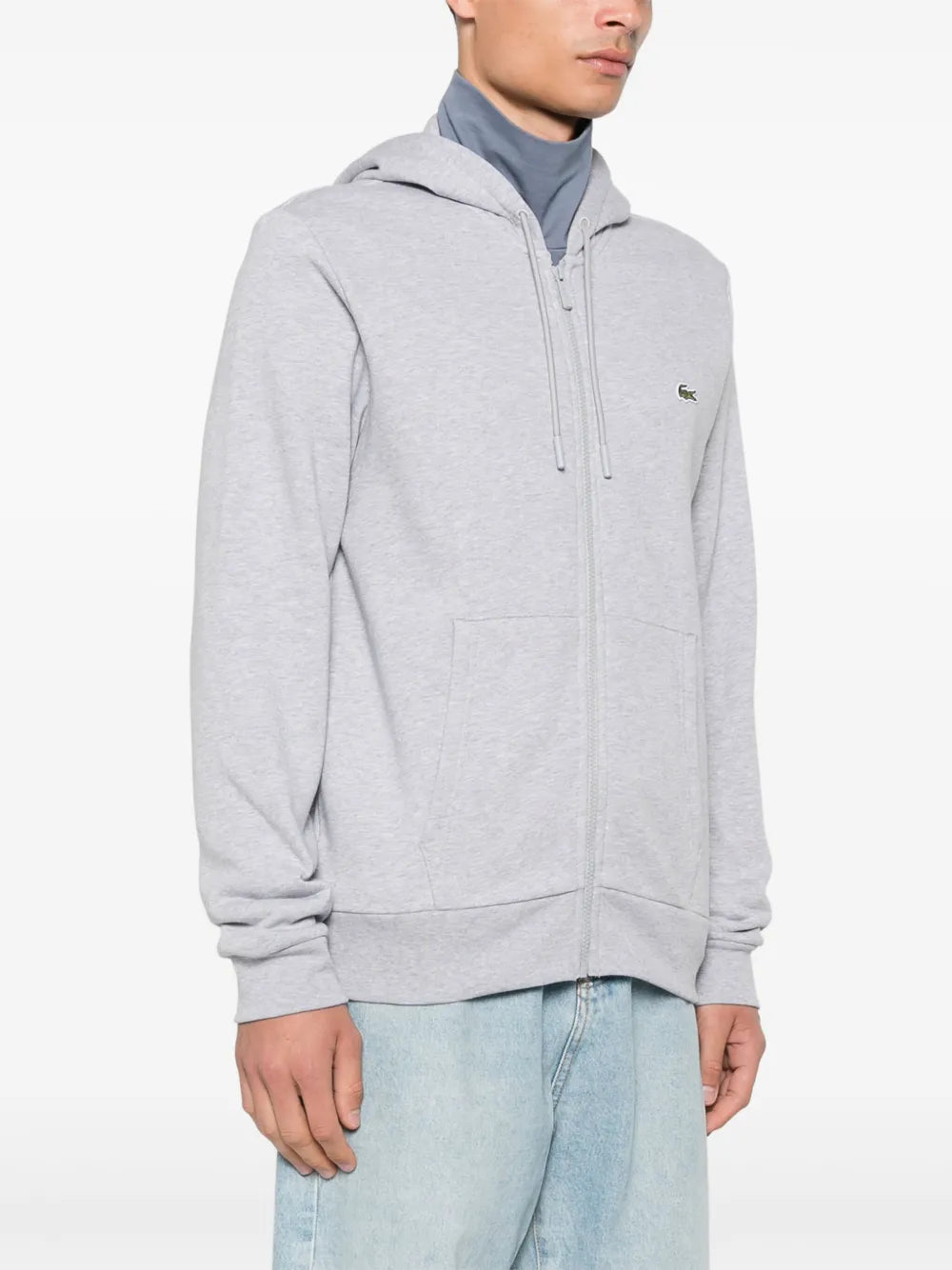 Lacoste appliqué-logo zip-up hoodie