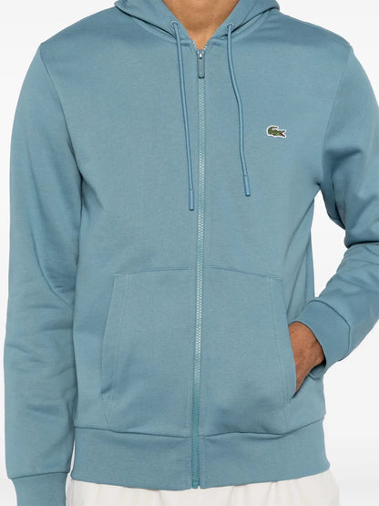 Lacoste appliqué-logo zip-up hoodie