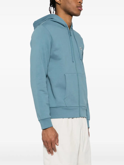 Lacoste appliqué-logo zip-up hoodie