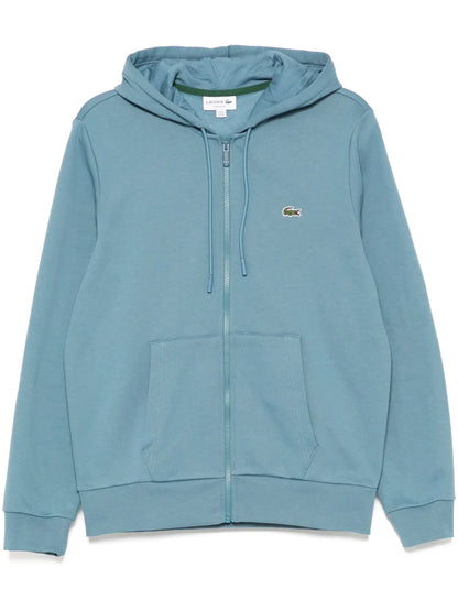 Lacoste appliqué-logo zip-up hoodie