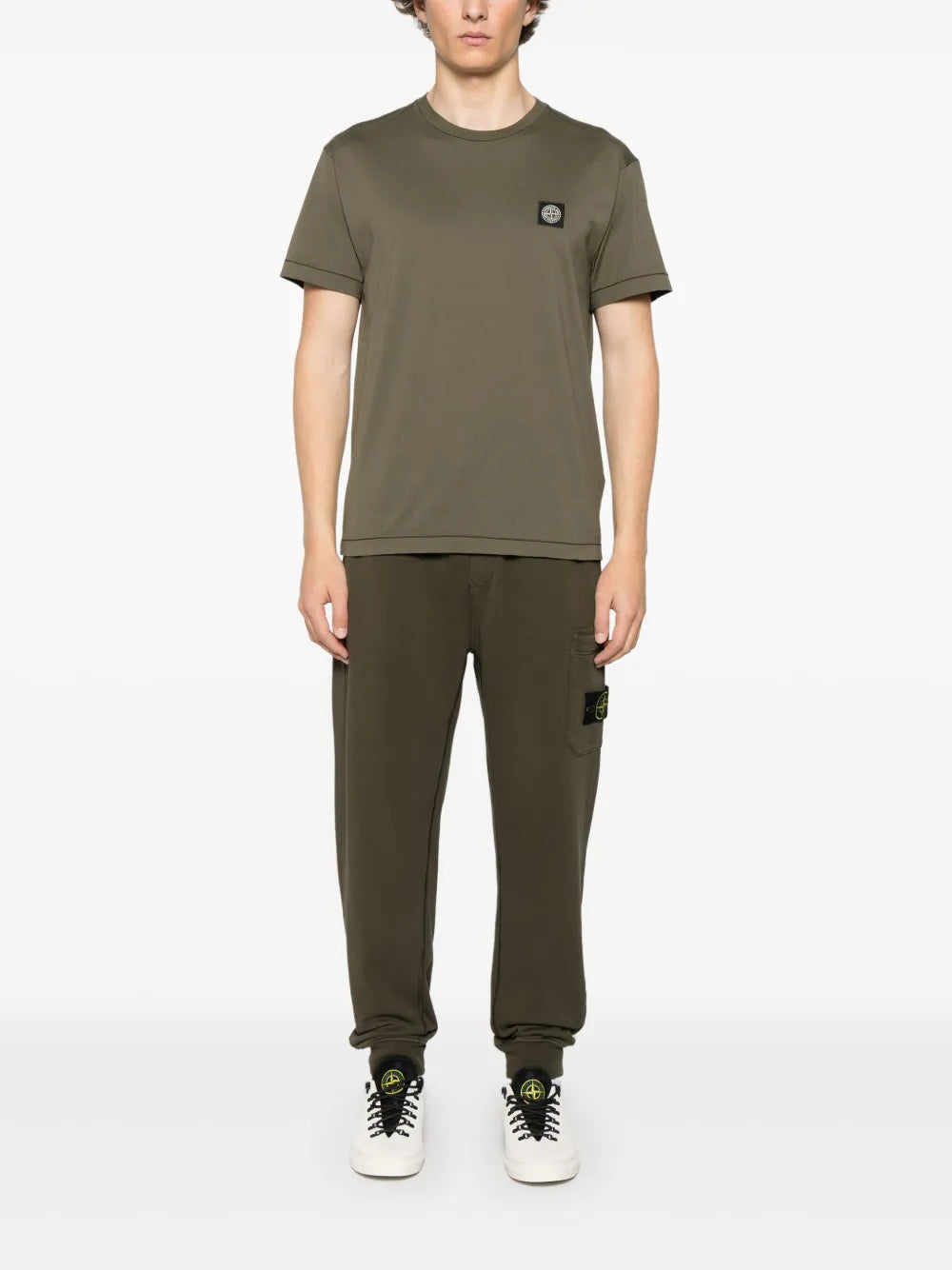 Stone Island Compass-patch cotton T-shirt