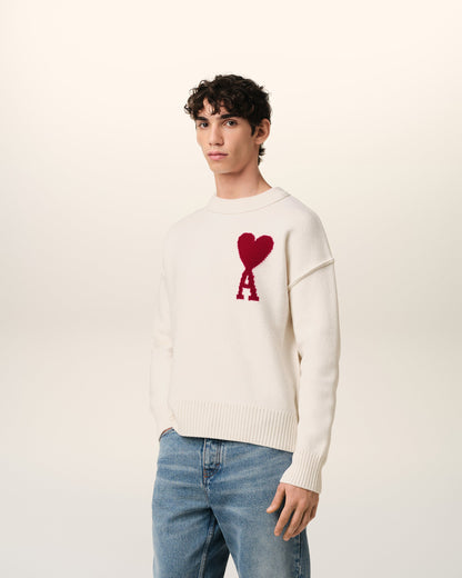 WHITE WOOL AMI DE COEUR SWEATER