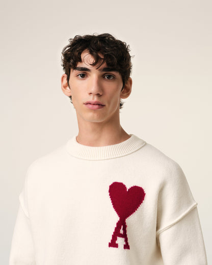 WHITE WOOL AMI DE COEUR SWEATER