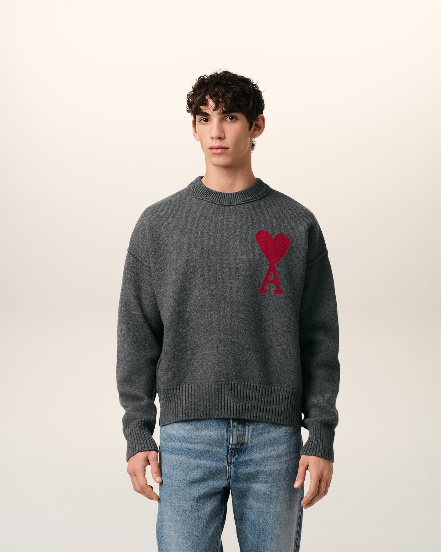 GREY WOOL AMI DE COEUR SWEATER