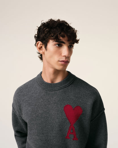 GREY WOOL AMI DE COEUR SWEATER