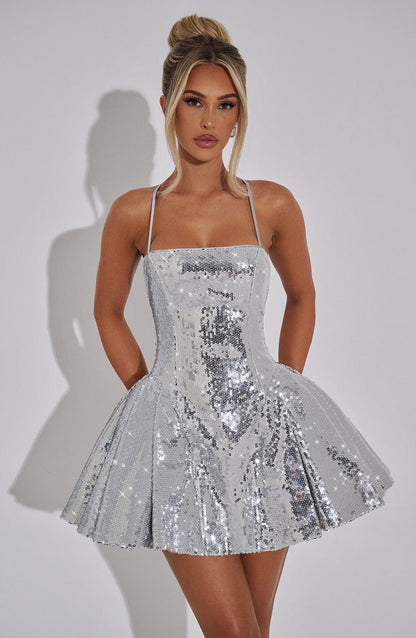 Robe Mini Electra - Argent