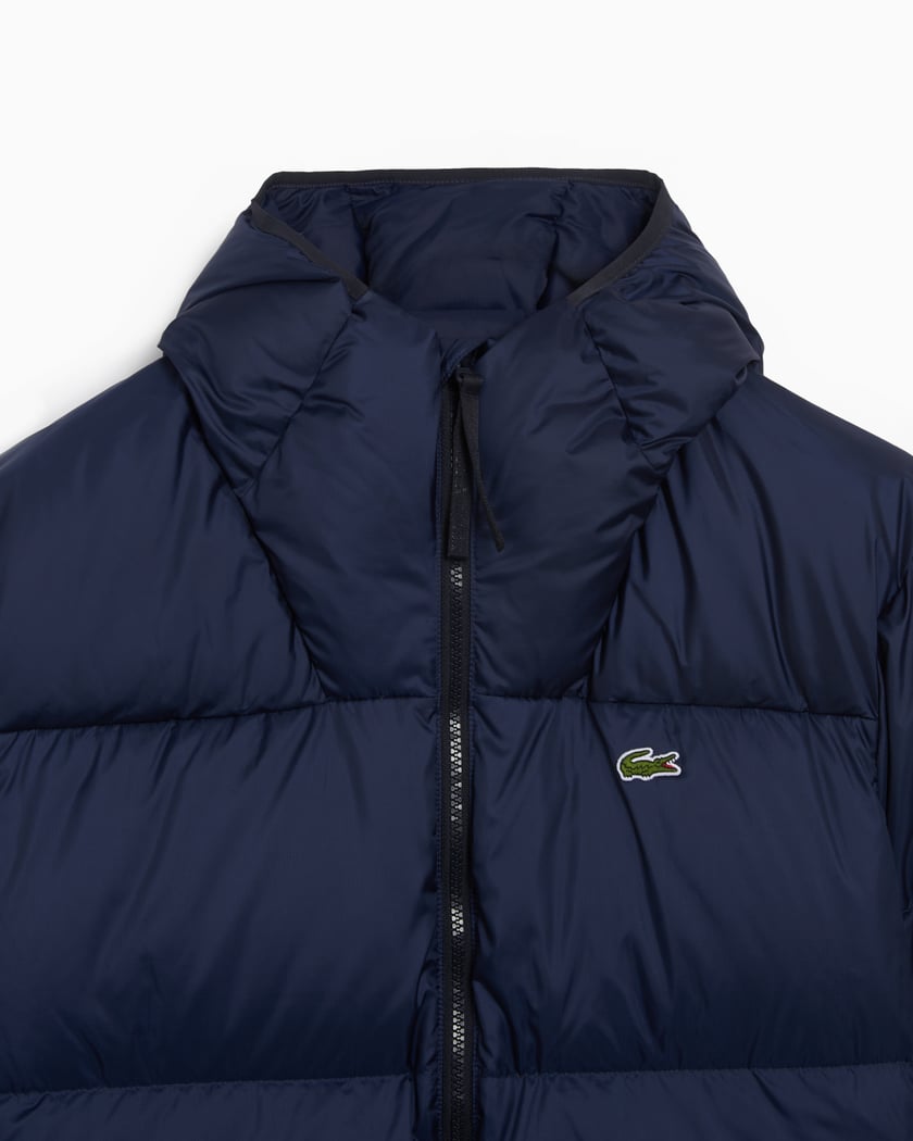 Lacoste Men's Short Water-Repellent Hooded Puffed Jacket