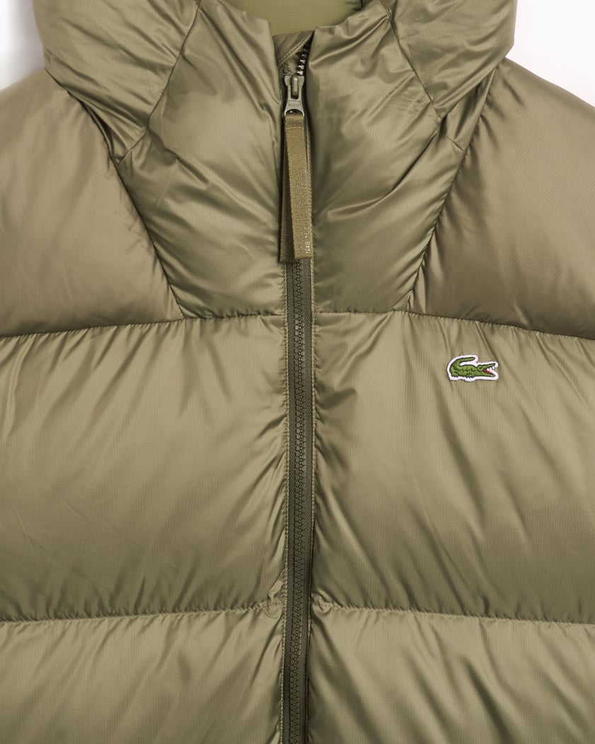 Lacoste Men's Short Water Repellent Hooded Puffed Jacket